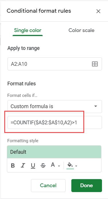 Hướng dẫn cách đánh dấu các mục trùng lặp trong Google Sheets